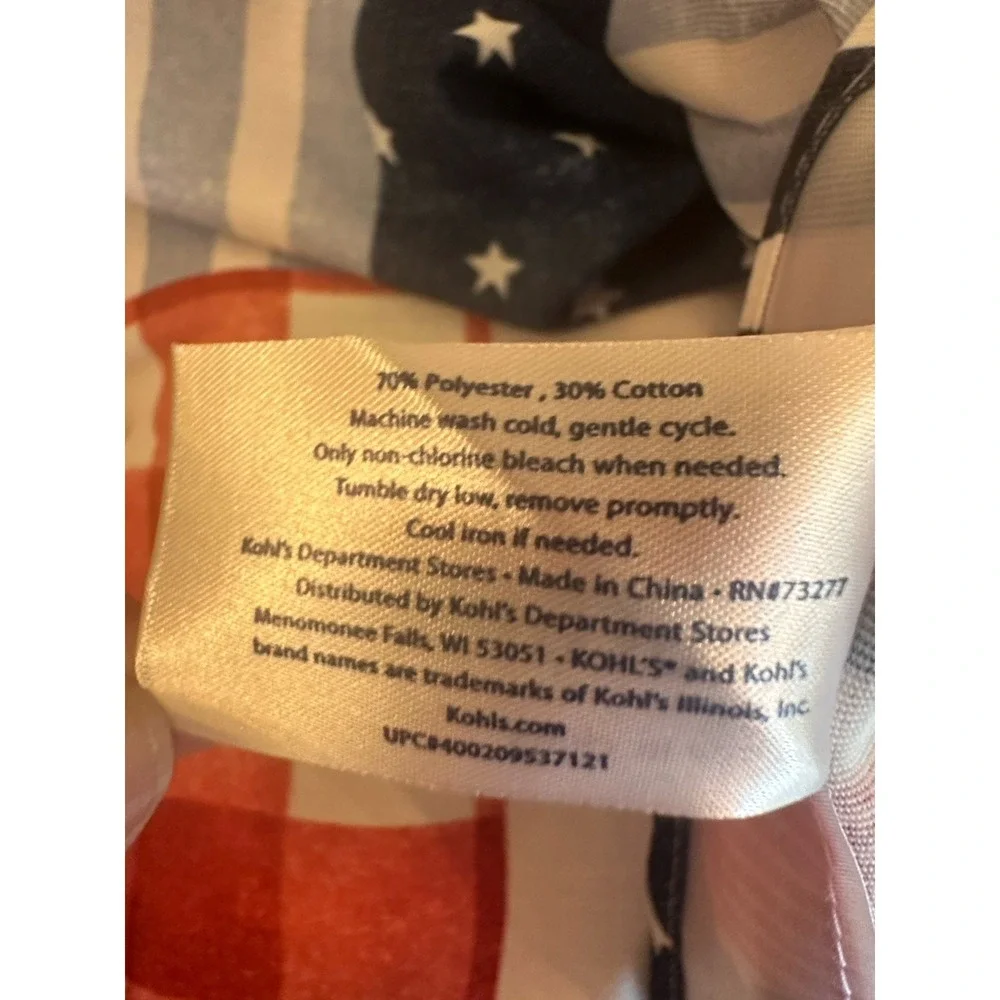 Celebrate Americana Together Patriotic Patchwork Shower Curtain Tieback New